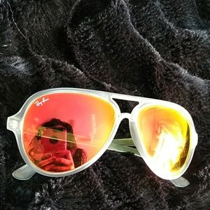 White And Orange Ray Ban Sunglasses
